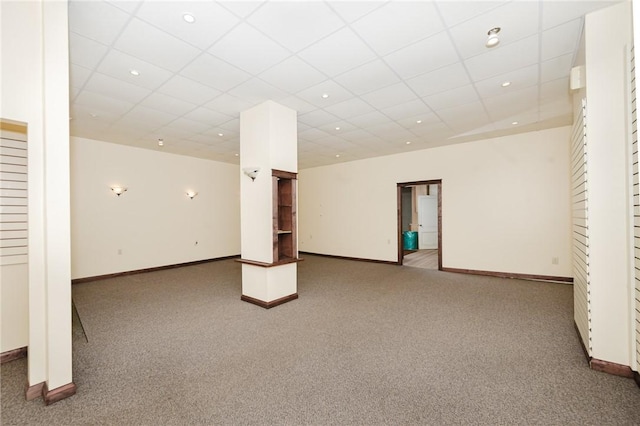669 Franklin St, Cherryhll Twp/Clymer, PA 15728 - below grade area with carpet flooring, a paneled ceiling, and recessed lighting