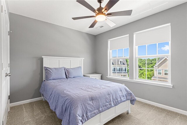 136 Sweetwater Dr, Moon/Crescent Twp, PA 15108 - bedroom with carpet and a ceiling fan