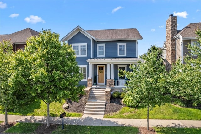 403 Cayuga Cir, Marshall, PA 16046 - view of front of house featuring covered porch, stairway, and roof with shingles