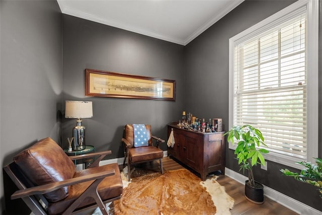 403 Cayuga Cir, Marshall, PA 16046 - living area with light wood-type flooring, crown molding, and plenty of natural light