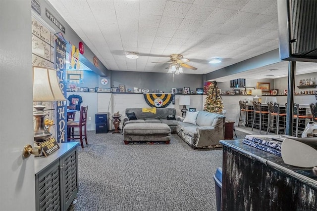 360 Jo Ann Dr, Monessen, PA 15062 - living room with carpet and ceiling fan
