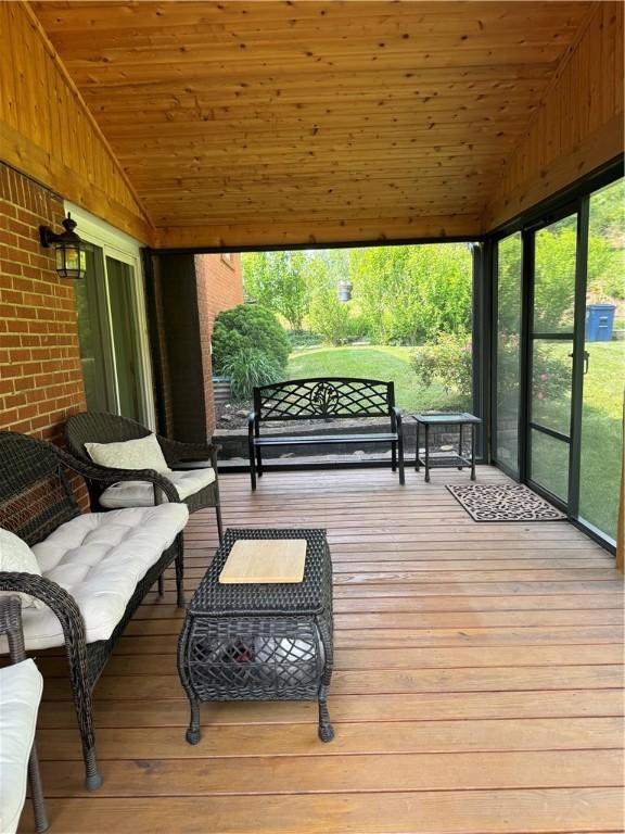 5301 Ranchview Dr, Baldwin Boro, PA 15236 - wooden deck with outdoor lounge area