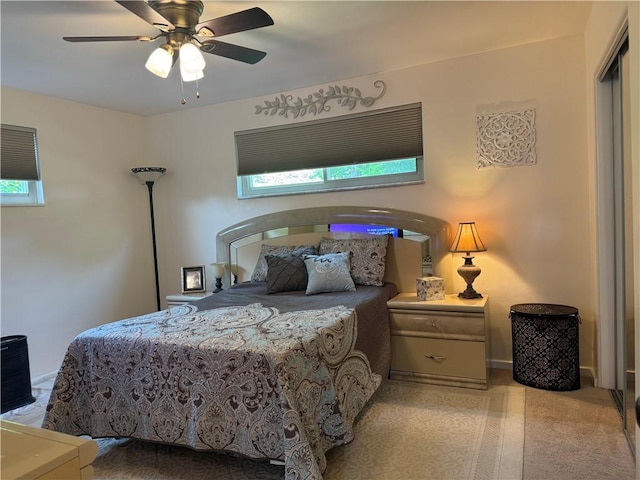 5301 Ranchview Dr, Baldwin Boro, PA 15236 - bedroom with multiple windows, a ceiling fan, and light carpet