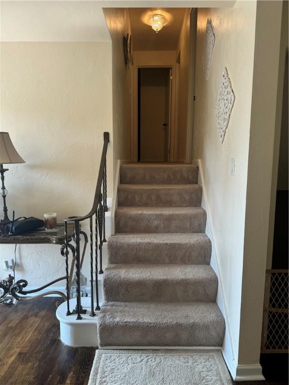 5301 Ranchview Dr, Baldwin Boro, PA 15236 - staircase featuring wood finished floors and baseboards