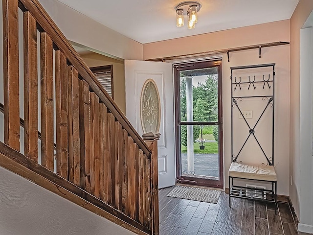 165 Monks Rd, Clinton Twp, PA 16056 - foyer entrance featuring stairs and dark wood-type flooring