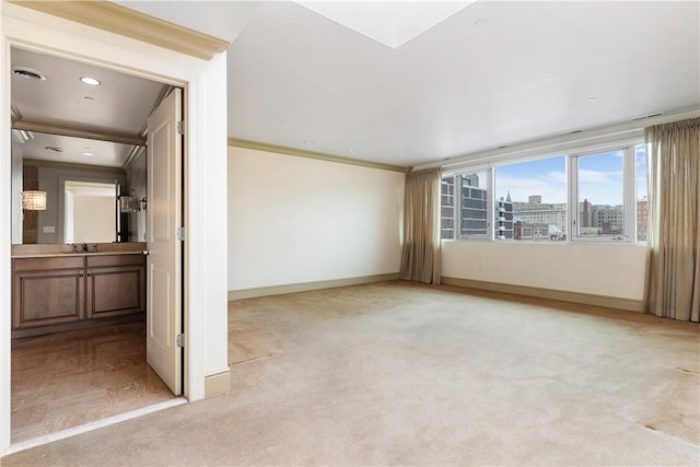 537 N Neville St Unit 6A, Shadyside, PA 15213 - spare room featuring light colored carpet and crown molding