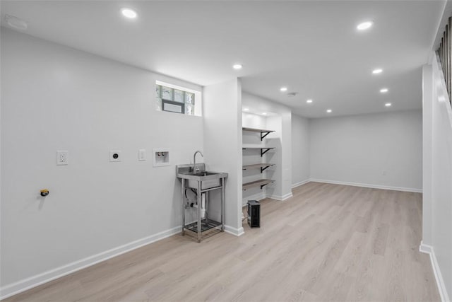 4736 Doyle Rd, Whitehall, PA 15227 - basement featuring light wood-style floors and recessed lighting