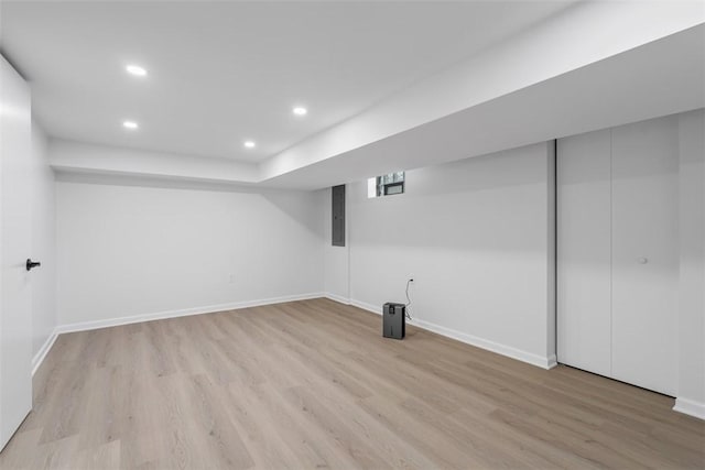 4736 Doyle Rd, Whitehall, PA 15227 - below grade area featuring light wood-type flooring and recessed lighting