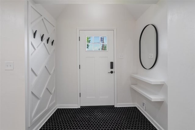 4736 Doyle Rd, Whitehall, PA 15227 - mudroom featuring baseboards and vaulted ceiling