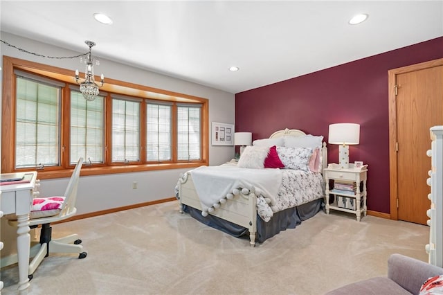 337 Fox Chapel Rd, Fox Chapel, PA 15238 - carpeted bedroom featuring multiple windows, recessed lighting, and a chandelier