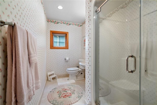 337 Fox Chapel Rd, Fox Chapel, PA 15238 - full bathroom featuring a shower stall, wallpapered walls, and recessed lighting