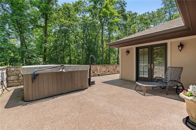 337 Fox Chapel Rd, Fox Chapel, PA 15238 - view of patio featuring french doors and a hot tub