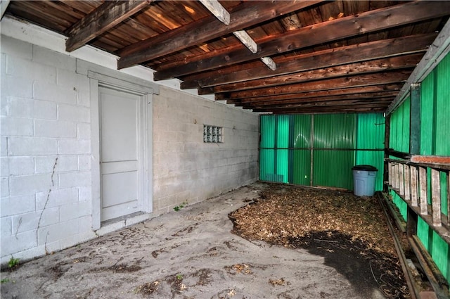 312 Delmont Ave, Coolbaugh Twp, PA 15012 - miscellaneous room featuring concrete block wall