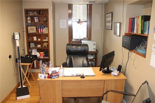 117 S Mckean St, City Of But Ne, PA 16001 - office area with a drop ceiling and wood finished floors