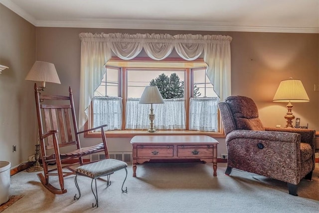 2509 Ridge Rd, Jefferson Hills, PA 15332 - sitting room featuring carpet flooring and crown molding