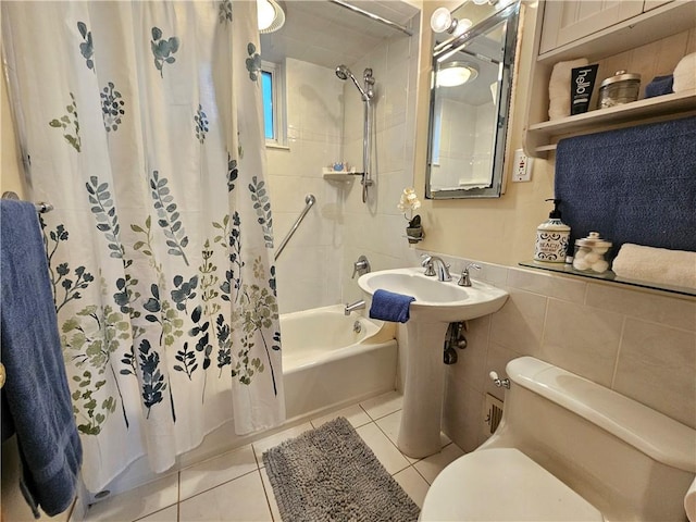 468 Lois Dr, Baldwin Boro, PA 15236 - bathroom featuring shower / bath combination with curtain and tile patterned floors