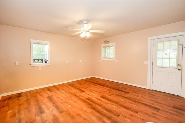 126 N Otter St, Mercer Boro Mer, PA 16137 - empty room with light wood-type flooring, plenty of natural light, and ceiling fan