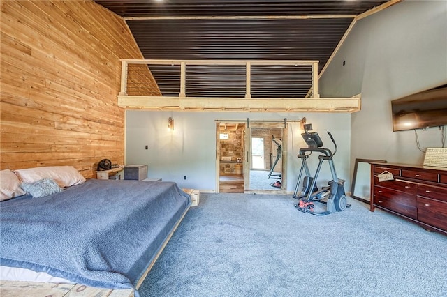 1060 Wattersonville Rd, Coolbaugh Twp, PA 16218 - carpeted bedroom with wood walls