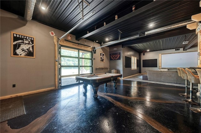 1060 Wattersonville Rd, Coolbaugh Twp, PA 16218 - game room featuring beam ceiling and pool table
