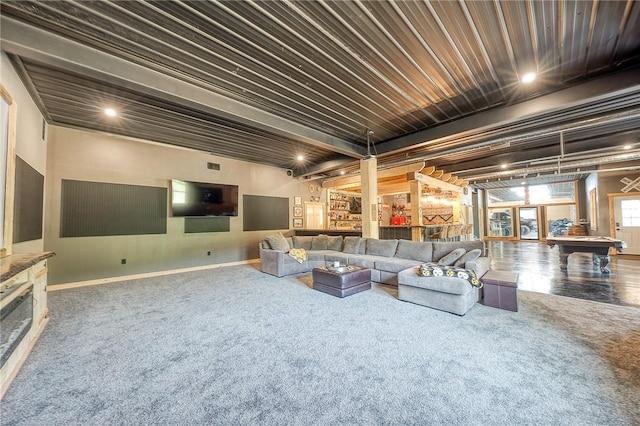 1060 Wattersonville Rd, Coolbaugh Twp, PA 16218 - living area featuring carpet floors and pool table
