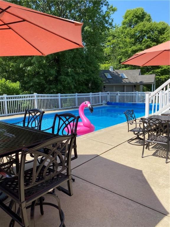 826 Hillcrest Cir, Marshall, PA 15090 - view of pool with a patio area and view of wooded area