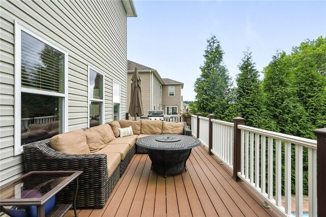 30 Trotter Ln, Findlay Twp, PA 15026 - wooden deck featuring outdoor lounge area and grilling area