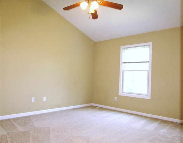 6921 Spring Valley Ln, Murrysville, PA 15632 - unfurnished room with a ceiling fan, vaulted ceiling, and light carpet