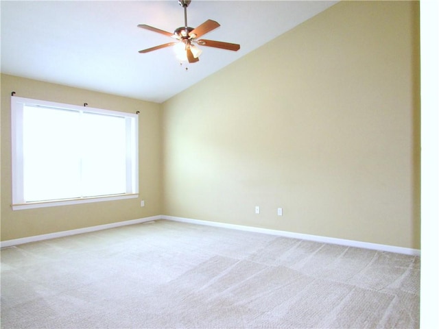 6921 Spring Valley Ln, Murrysville, PA 15632 - spare room with lofted ceiling, light colored carpet, and ceiling fan