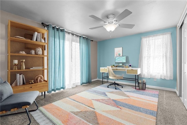 710 Duncan Ave, City Of Washington, PA 15301 - carpeted office with a ceiling fan and baseboards