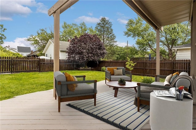 710 Duncan Ave, City Of Washington, PA 15301 - wooden deck featuring an outdoor living space and a fenced backyard
