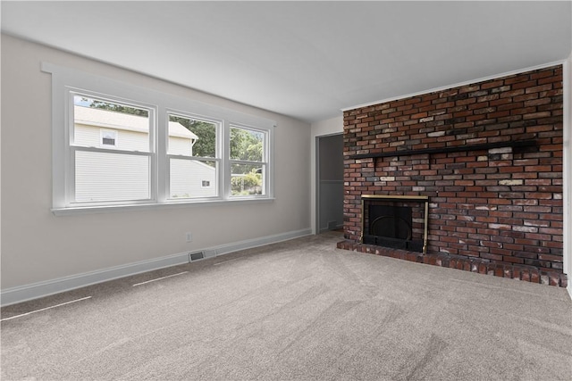 217 Orchard St, West Deer, PA 15006 - unfurnished living room with carpet and a fireplace