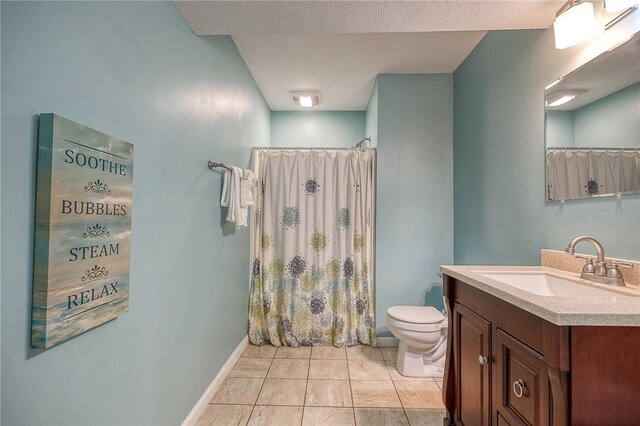 2023 Sterling Dr, South Fayette, PA 15057 - full bathroom with vanity, a shower with shower curtain, and tile patterned flooring