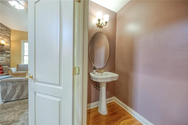 2023 Sterling Dr, South Fayette, PA 15057 - bathroom featuring wood finished floors and baseboards