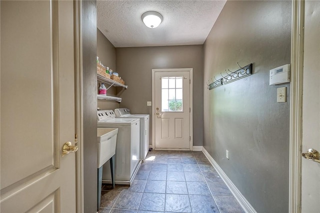 2023 Sterling Dr, South Fayette, PA 15057 - laundry area featuring independent washer and dryer and a textured ceiling