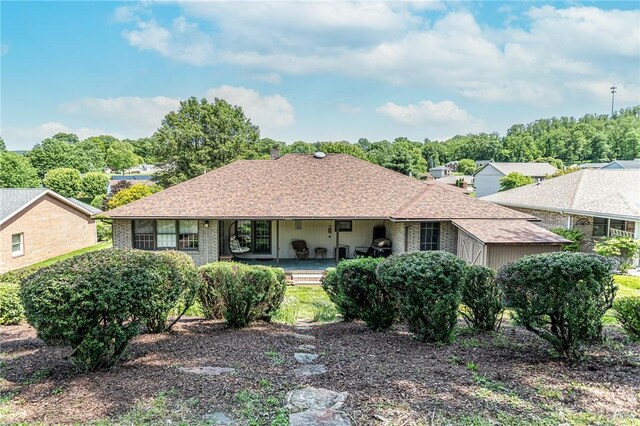 406 Dove Dr, South Union Twp, PA 15401 - view of front of house with a porch, roof with shingles, and brick siding