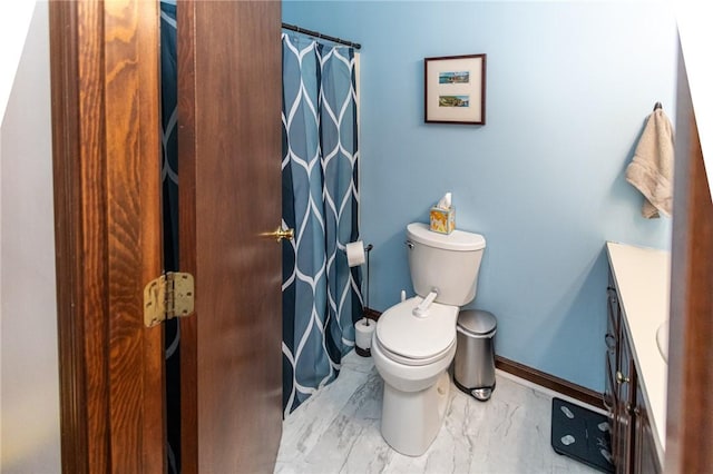 406 Dove Dr, South Union Twp, PA 15401 - full bathroom featuring vanity, marble look tiles, and a shower with curtain