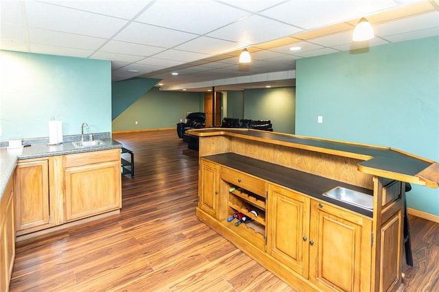 406 Dove Dr, South Union Twp, PA 15401 - indoor bar featuring light wood-style floors and a drop ceiling