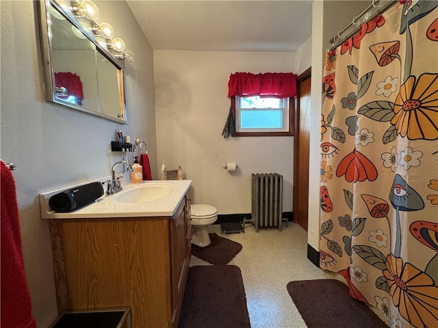 203 10th, St, PA 15963 - full bath featuring radiator, vanity, and curtained shower