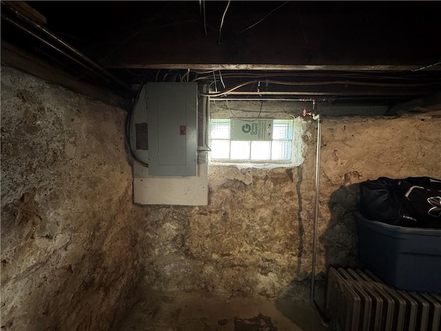 203 10th, St, PA 15963 - basement with electric panel and radiator