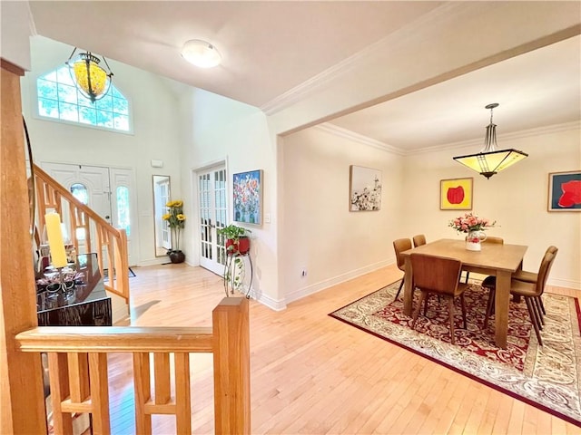 518 Farndale Rd, Ohara, PA 15238 - dining room featuring hardwood / wood-style flooring, stairway, and ornamental molding