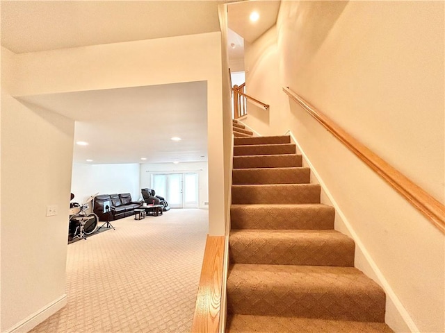 518 Farndale Rd, Ohara, PA 15238 - stairway with carpet flooring and recessed lighting
