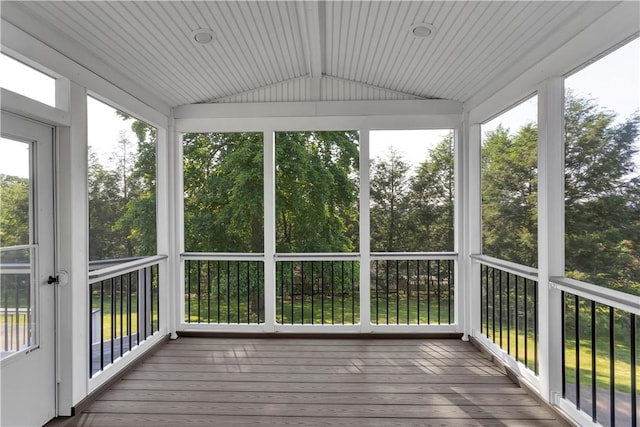 425 Ridge Rd, Hempfield Twp Wml, PA 15601 - unfurnished sunroom with vaulted ceiling and wood-type flooring