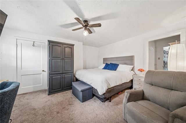 215-217 Fairlawn Dr, Monroeville, PA 15146 - bedroom with light carpet, a textured ceiling, and a ceiling fan