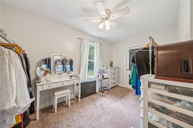 215-217 Fairlawn Dr, Monroeville, PA 15146 - walk in closet with radiator, carpet floors, and a ceiling fan