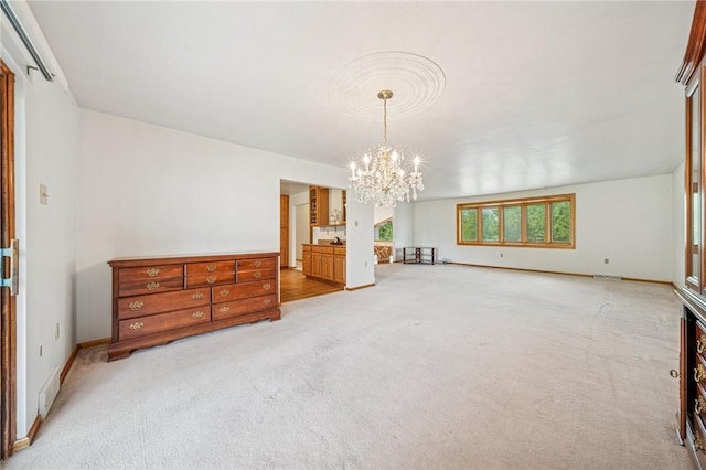 215-217 Fairlawn Dr, Monroeville, PA 15146 - unfurnished room with a chandelier and light carpet