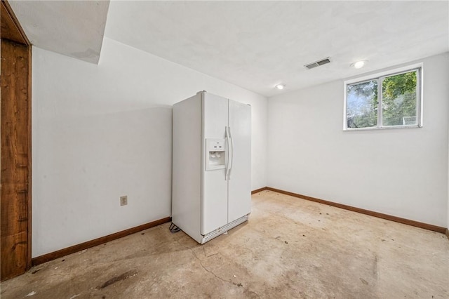 215-217 Fairlawn Dr, Monroeville, PA 15146 - below grade area with white refrigerator with ice dispenser and baseboards