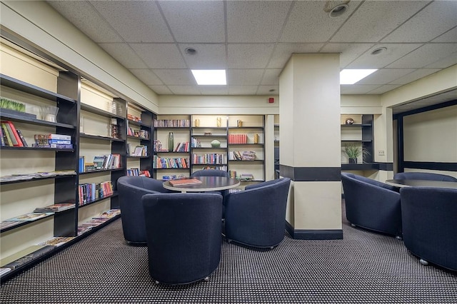 320 Fort Duquesne Blvd Unit 26N, Downtown Pgh, PA 15222 - carpeted home office featuring a paneled ceiling
