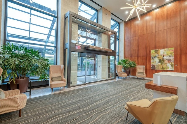 320 Fort Duquesne Blvd Unit 26N, Downtown Pgh, PA 15222 - common area featuring a towering ceiling and expansive windows