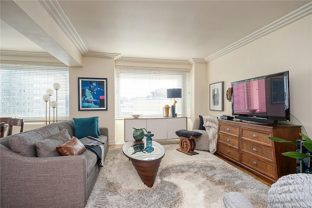 320 Fort Duquesne Blvd Unit 26N, Downtown Pgh, PA 15222 - living area with crown molding and baseboards