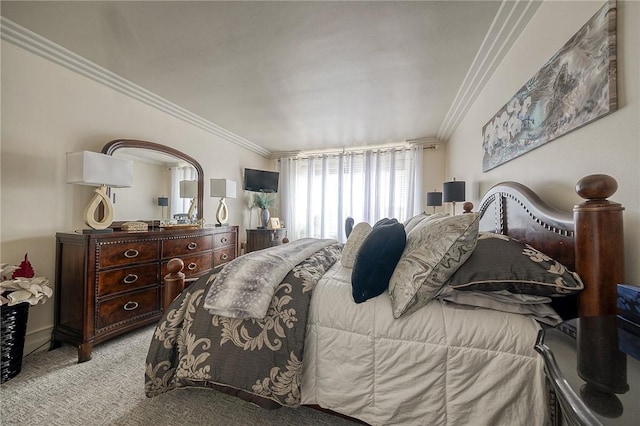 320 Fort Duquesne Blvd Unit 26N, Downtown Pgh, PA 15222 - bedroom featuring crown molding and light colored carpet